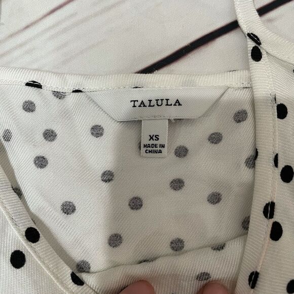 Talula Nerima White & Black Polka Dot Ruffle Bottom Tank - Picture 5 of 8